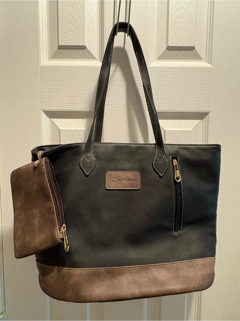 Black and Brown Two-Tone Tote Bag - Classic Everyday Carry